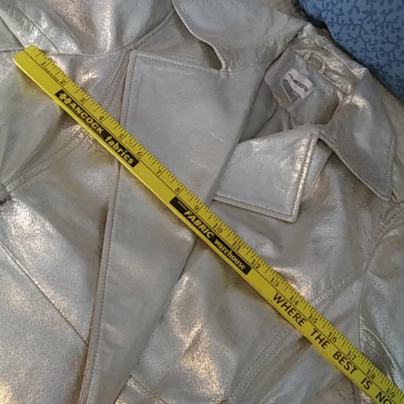 Chicos gold leather trench, EUC - Picture 7 of 14